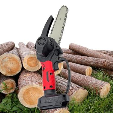 Imagem de Mini Motosserra EléTrica Sem Fio,Pequena Motosserra Manual, Motosserra EléTrica PortáTil De 6 Polegadas Com 2 Baterias E Carregador,Motor Sem Escova