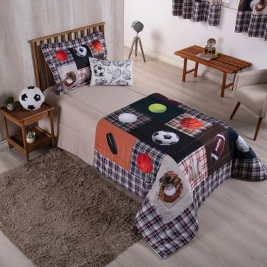 Imagem de Kit Edredom Cobertor Solteiro Menino Boy Infantil Juvenil 4 Peças 300 fios Estampa Digital