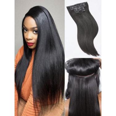 Imagem de Extensões de cabelo Clip in LUVME Yaki Straight 220 g 14 unidades 35 c