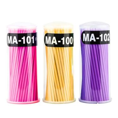 Imagem de Yourkar 3 pincéis de pintura de reparo, pincéis descartáveis de retoque para reparo de lascas, pincéis de algodão, microaplicadores para veículos (amarelo + rosa + roxo escuro)