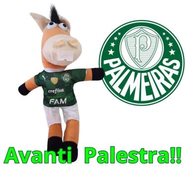 Imagem de Pelúcia GRANDE 50cm - P A L M E I R A S -  Cavalinho Fantastico Pelucia Futebol Cavalo Macio Boneco Pelucia - PANAMI