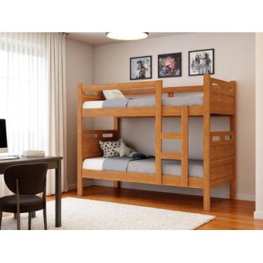 Imagem de Beliche cama solteiro para meninos confortável cor nature - FÊNIX