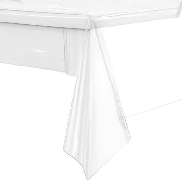 Imagem de Toalha De Mesa Plastica Transparente Para Uso Diario e Festas Termica Impermeavel e Facil de Limpar(Transp 0.010mm,8: 2,50x1,40m)
