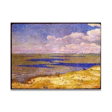 Imagem de Vista do rio ScheldtThéo van Rysselberghe: Impressão em tela neoimpressionista belga chave 50 x 70 cm sem moldura