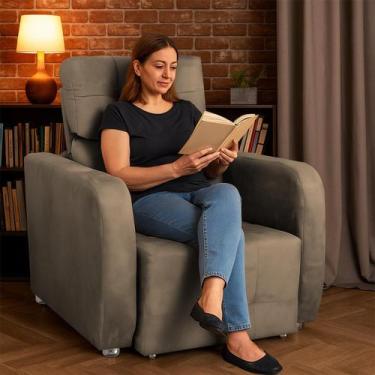 Imagem de Poltrona Reclinavel Sala De Estar Safira Amamentação - Silverio Decor,