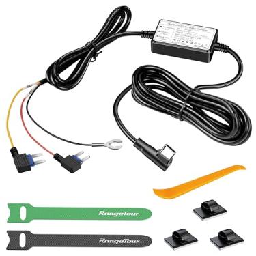 Imagem de Range Tour Kit de cabo rígido de câmera veicular, cabo de alimentação USB-C de 12 V-24 V a 5 V 2,5 A, compatível com câmera veicular, compatível com caminhões, SUVs, 3 núcleos, kit de fio rígido mini