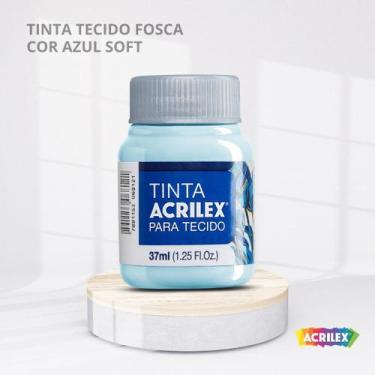 Imagem de Tinta para tecido fosca com 37ml cor azul soft - ACRILEX