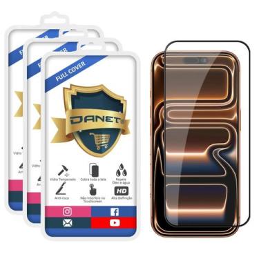 Imagem de Kit 3x Película De Vidro Temperado 3d Para iPhone 17 Pro Max - Danet