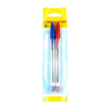 Imagem de Caneta Esferográfica Compactor Top 2000 1 Azul E 1 Vermelha Cartela