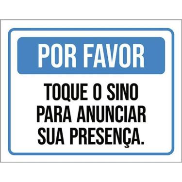 Imagem de Kit 10 Placas Por Favor Toque Sino Anunciar Presença 36X46
