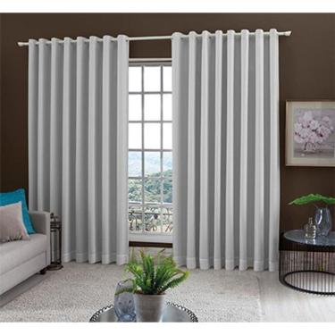 Imagem de Cortina Voil Corta Luz De Tecido 4,00X2,60M Branco- Adomes