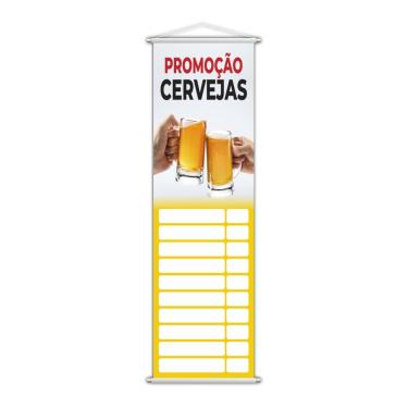 Imagem de Banner  Cervejas Tabela Preços Bebidas 100X30Cm