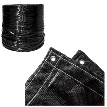 Imagem de Tela Sombrite Preta Estufa 80% Com Ilhós 4x5 + Fitilho 2200m - Shoplon