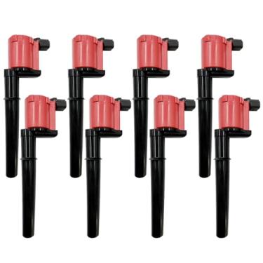 Imagem de HLZPRODUCT Pacotes de bobinas de ignição de alto desempenho energético DG512 UF191 conjunto de 8 compatíveis com Ford Mustang GT LINCOLN AVIATOR CONTINENTAL NAVIGATOR MARK VIII BLACKWOOD 4.6 4.6T 5.4