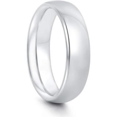 Imagem de Aliança de Namoro 6mm, Compromisso, Casal, Anel em Aço Inox 316l, Prateada, Ergonômica, Resistente ao Desgaste, Reforçado, não Enferruja e não Escurece. (19)