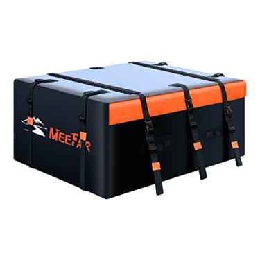 Imagem de MeeFar Bolsa de teto para carro com 6 metros cúbicos 100% à prova d'água, serve para todos os veículos com/sem rack, inclui tapete antiderrapante, 10 tiras reforçadas, 6 ganchos de porta, trava de bagagem