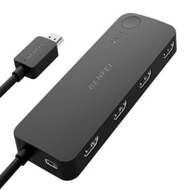 Imagem de Hdmi Switch 4 Em 1 Saída 4K 60Hz 2K 144Hz, Comutador 4x1 Para Tv, Monitor E Projetor, Ideal Para PS5, Xbox E PC, Troca Rápida De Entrada, 000365black