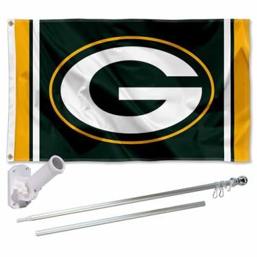 Imagem de Kit de mastro e suporte para bandeira da WinCraft Green Bay Packers