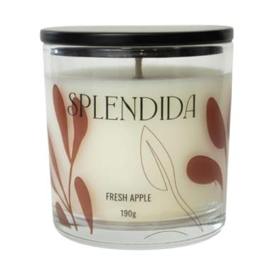 Imagem de Splendida Vela Aromática Fresh Apple, Blend de Ceras Vegetais, 190g, Decorativa, Tampa Laqueada Preta, Fragrância de Maçã Fresca Doce e Refrescante, Perfeita Para Uma Atmosfera Leve e Descontraida.