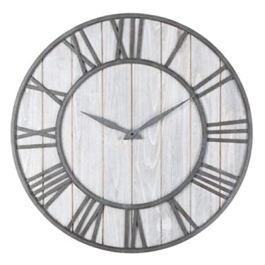 Imagem de XFNVXC Relógio de parede para quarto relógio de parede de madeira maciça de metal silencioso quartzo rústico antigo relógios de madeira para decoração de sala de estar relógio de parede para sala de