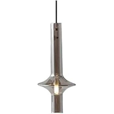 Imagem de KSSTEVNBD Lustre, lustre de design nórdico moderno minimalista de vidro pendente escadaria restaurante bar luminária de teto de vidro para cozinha ilha sala de jantar quarto corredor sala de estar