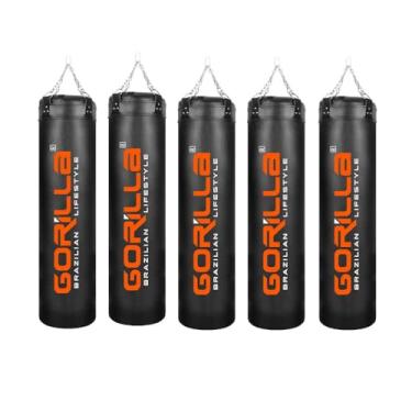 Imagem de Kit 5 Sacos de Pancada Profissionais 180cm – Boxe, Muay Thai, MMA, Treino de Luta – Reforçado – Gorilla