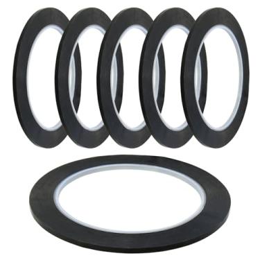 Imagem de LUORNG 6 rolos 3 mm (1/20.3 cm) Wide Graphic Grid Marker Tape Fine Line Tape Whiteboard Grid Self-Adhesive Art Tape, preto (cada rolo 216 pés)