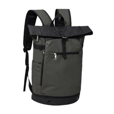 Imagem de harayaa Mochila de tênis com rodinhas para laptop de 14 polegadas para mulheres e homens, bolsa de badminton, bolsa de tênis para academia, atividades ao ar, Verde Escuro