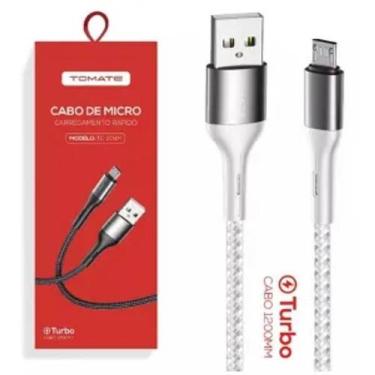 Imagem de Cabo de Dados USB V8 Turbo 1.2m 5V 2.4A - Tomate TC-204M