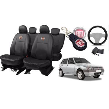 Imagem de Kit de Capas de Couro para Uno 2001 - Couro Impermeável + Chaveiro + C