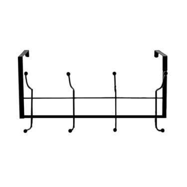 Imagem de CABIDE 8 GANCHOS DE PORTA P/ORGANIZAR E PENDURAR ROUPAS E TOALHAS SEM FURO 30X 12 CM