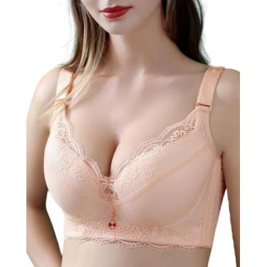 Imagem de Sutiã Push Up CHAOJIESI acolchoado de renda com aro, nude 36B, feminin
