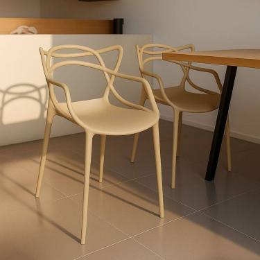 Imagem de Kit 2 Cadeiras Leitura Empilhável Design Moderno