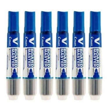 Imagem de Pincel Para Quadro Branco Recarregável Board Master Azul 6 Unidades - 