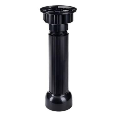 Imagem de Pé Para Moveis Regulável E De Plástico 4 Furos 100mm Preto - Pé de Plá