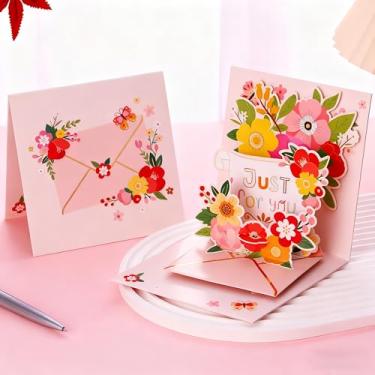 Imagem de Cartão de felicitações pop-up de borboleta floral 3D para cuidados