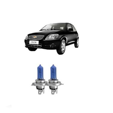 Imagem de Kit Par Lâmpadas Super Branca H4 Farol Alto Baixo Celta 2006/15