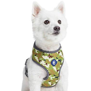 Imagem de Blueberry Pet Essentials 2021 colete de peitoral para cães com estampa camuflada verde macia e confortável, circunferência do peito de 33 cm a 40 cm, PP, peitoral ajustável para cães