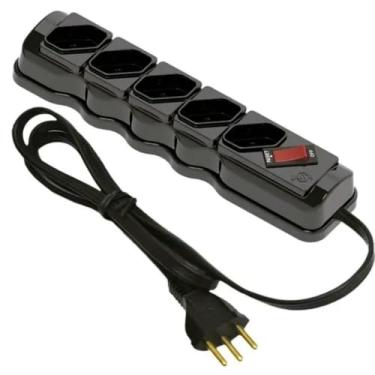 Imagem de Filtro Linha 5 Tomadas Preto Ilumi