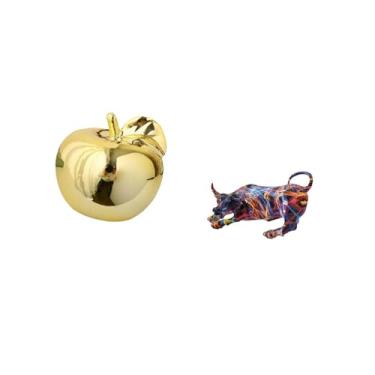 Imagem de Fenteer Escultura de Frutas, Estatueta de Cerâmica, Coleção de Decoração, Artesanato, Ornamento Delicado, Moderno, Resina, Estatuetas de Touro, Arte, Colorido