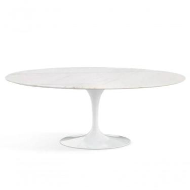 Imagem de Mesa De Jantar Oval 137X90cm Mármore Branco