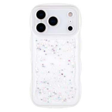 Imagem de Cyberowl Compatível com iPhone 17 Air, linda Kawaii Bling Sparkle Glitter em forma de moldura de silicone macio à prova de choque para mulheres e meninas, transparente