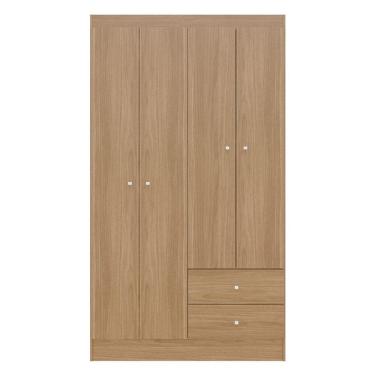Imagem de Guarda Roupa Solteiro Versa 4 Portas Freijó Fosco - Kits Parará