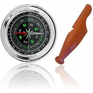 Imagem de Apito Jacutinga Modelo 24 + Bússola Profissional 7,5 Portátil Camping Caça Trilha