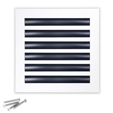 Imagem de Capa de ventilação AC moderna 12x12 – Grade decorativa para registro de saída de ar, difusor de ranhura linear, fluxo de ar ajustável, operação silenciosa, tampa de ventilação HVAC para teto, parede e