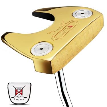 Imagem de PGM Putter de golfe TUG024 CNC‑Milled Low‑CG com linha de alinhamento e aderência grande – Contrapeso de tungstênio, eixo inoxidável, destro, masculino