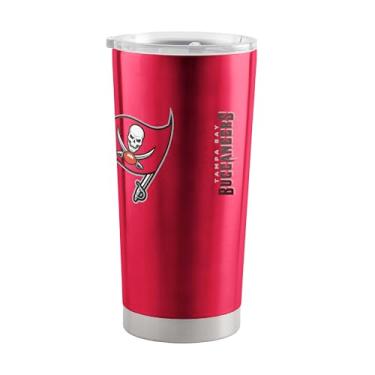 Imagem de Team Fan Apparel Copo NFL de aço inoxidável Gameday de 590 ml, isolado para quente e frio, tampa deslizante, viagem em movimento, oficialmente licenciado (Tampa Bay Buccaneers - vermelho)