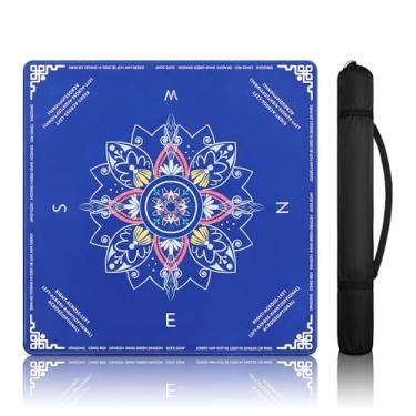 Imagem de DEVPNR Mahjong Mat for Table with Rules – 32.6"x32.6" Non-Slip Mahjong Table Cover, Noise-Reducing Table Cloth for American Mahjong, Poker, Card & Board Games, Portable with Travel Bag (Blue)