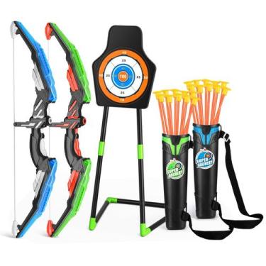 Imagem de Conjunto de arco e flecha TEMI, pacote com 2 arcos, 20 ventosas, flech