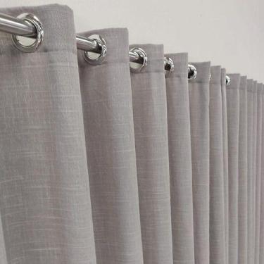 Imagem de cortina de luxo voil linho com forro microfibra quarto Sala Porta Jane